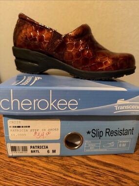 Cherokee Brown Croc-Embossed Slip-On Clog